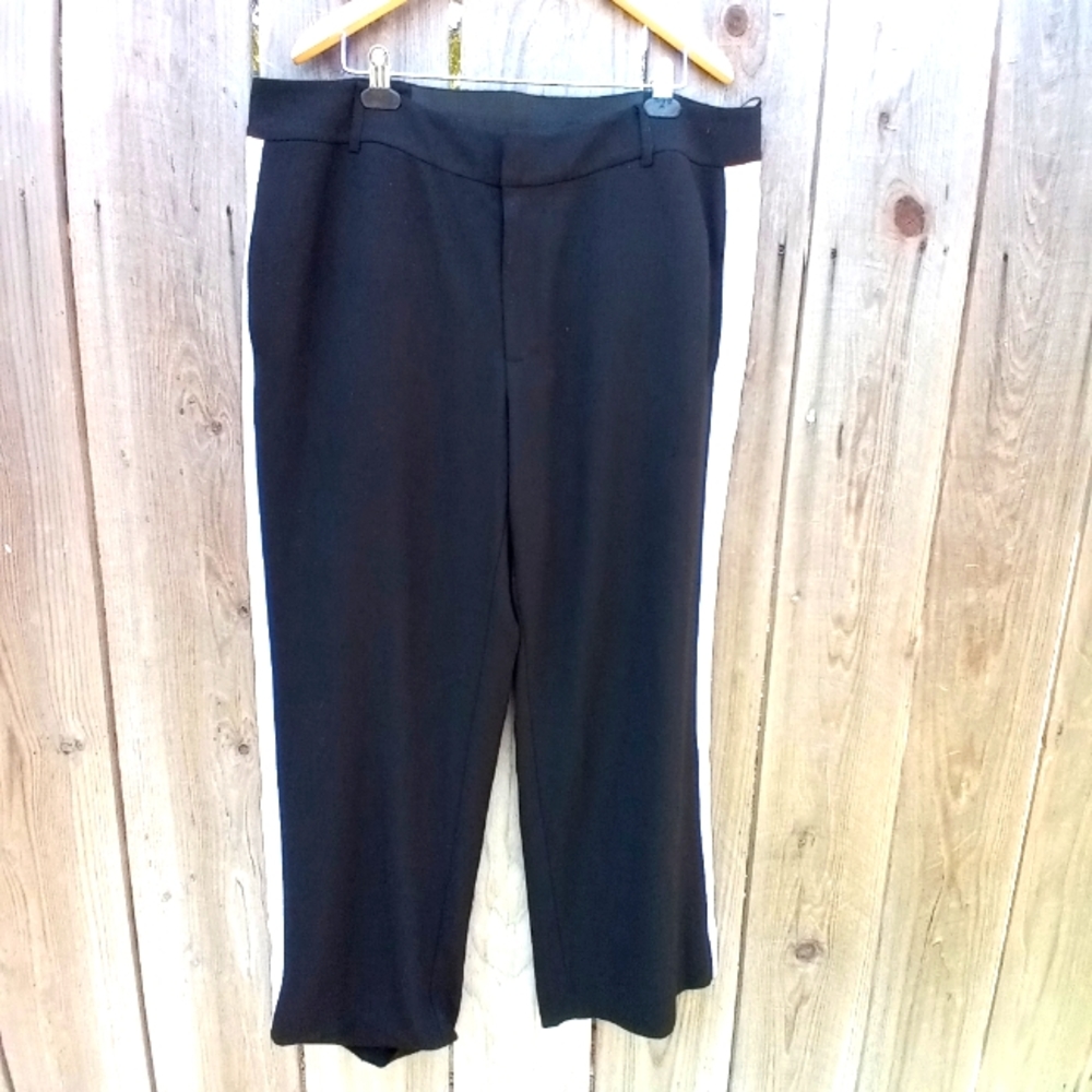 RACHEL Rachel Roy Black pants With Beige Line Aside Size 18W